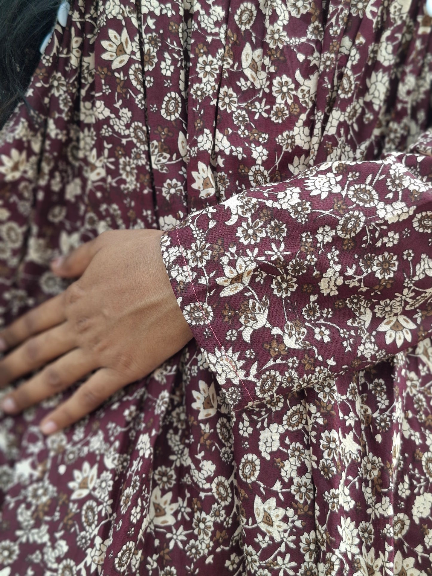 Alia Cut- Maroon Dusk Flared Kurti