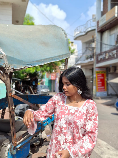 Blossom Breeze Handblock Kurti