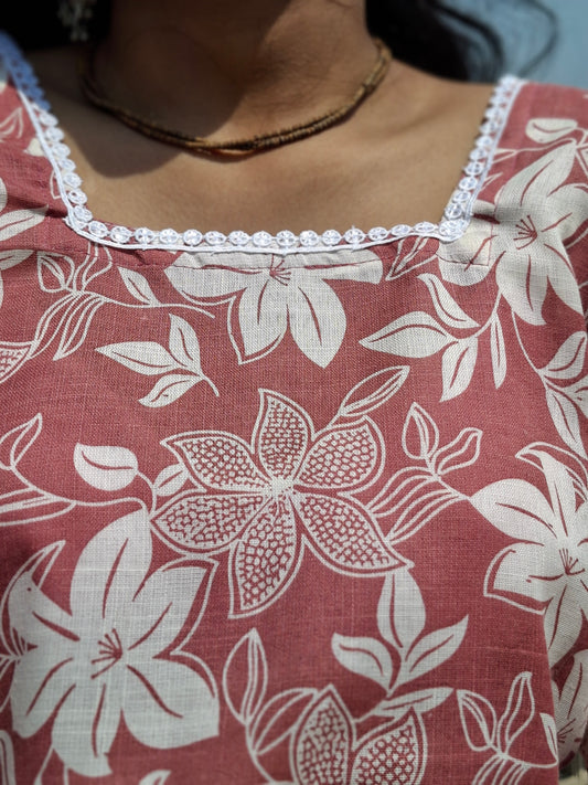 Blossom Breeze Handblock Kurti