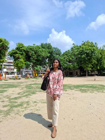 Blossom Breeze Handblock Kurti